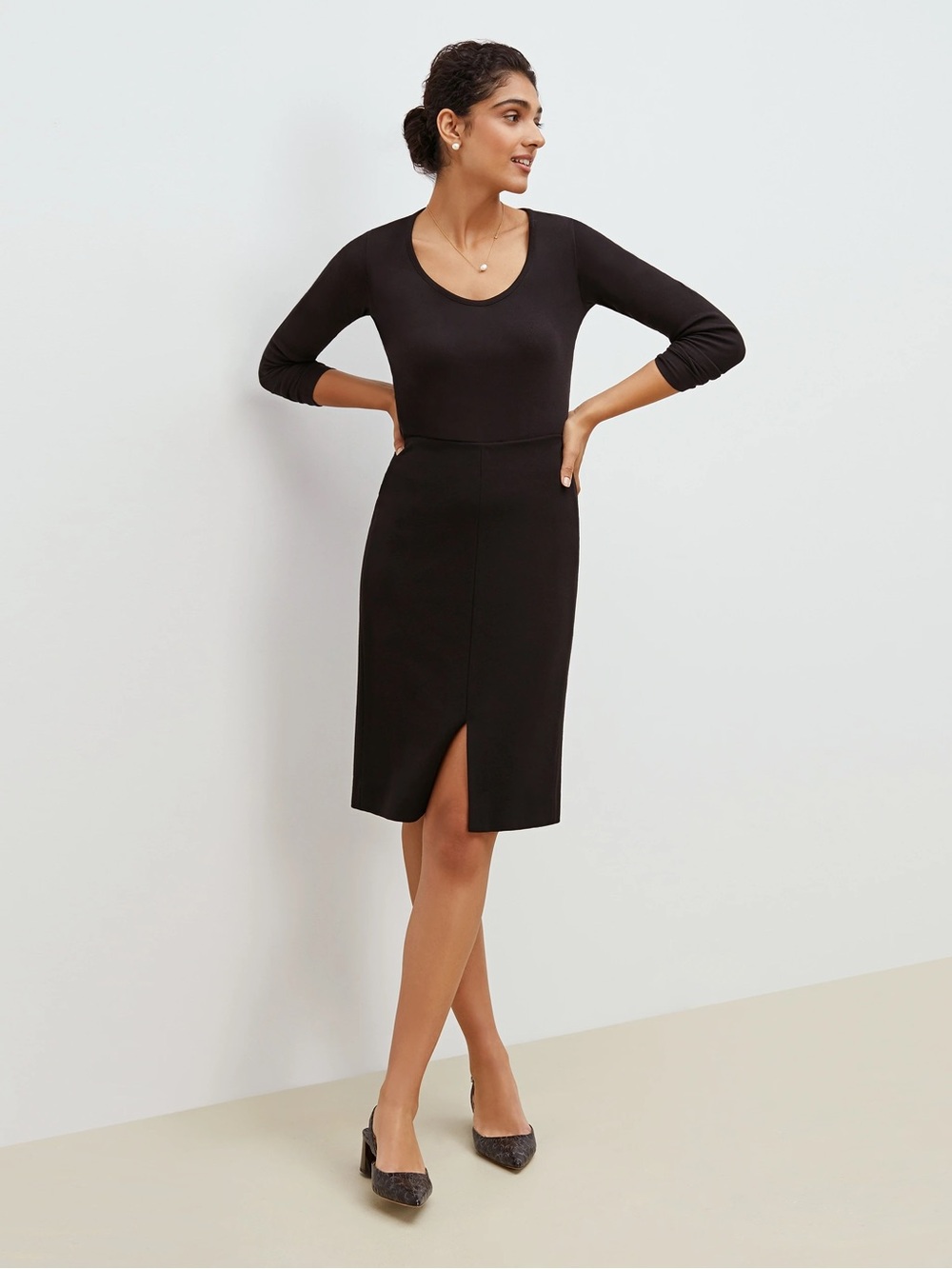 M.M. Lafleur Greenpoint Pencil Skirt Black 10 Like New
